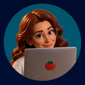 Illustration von Frau R. mit Laptop